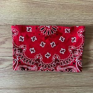 red bandana tube top